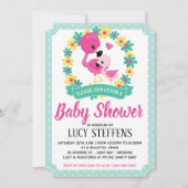 Baby en mammie Flamingo Baby shower Kaart (Voorkant)
