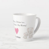 Baby en moeder olifant | Eerste Moederdag - Latte Mok (Rechterhoek)