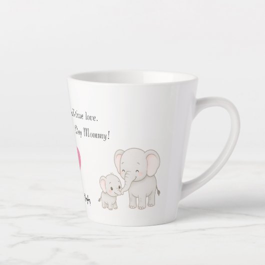 Baby en moeder olifant | Eerste Moederdag - Latte Mok (Rechts)