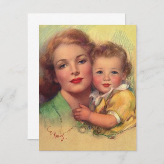  Baby en moeder portretuitnodiging Kaart (Voorkant / Achterkant)