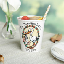 Baby en Ooievaar Ontwerp Vintage Stijl