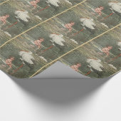 Baby en Ooievaar  Retro Kindertijd Fairy Tale Cadeaupapier (Hoek)