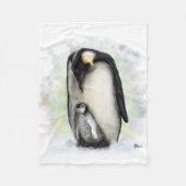 Baby en Ouder Penguin Fleece Deken (Voorkant)