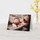 Baby en papa gelukkige vaderdag kaart (Gele Bloem)