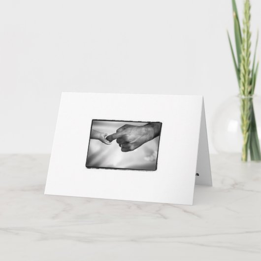 baby en papa in de hand kaart (Voorkant)