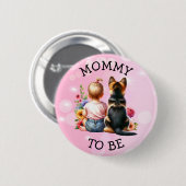 Baby en puppy mama worden Baby shower Ronde Button 5,7 Cm (Voorkant /achterkant)