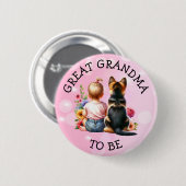 Baby en puppy overgrootmoeder worden Baby shower Ronde Button 5,7 Cm (Voorkant /achterkant)