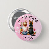 Baby en puppy peetmoeder worden Baby shower Ronde Button 5,7 Cm (Voorkant /achterkant)