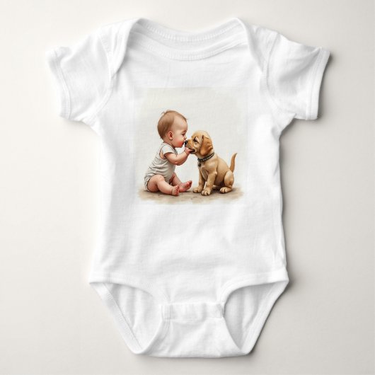 Baby en puppy T-shirt (Voorkant)