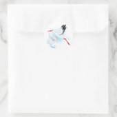 Baby en Stork Ronde Sticker (Tas)
