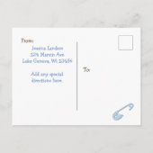 Baby en Teddy Bear Baby shower Briefkaart Uitnodig (Achterkant)