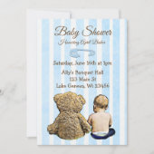 Baby en Teddy Bear Boys Baby shower Uitnodiging (Voorkant)