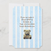 Baby en Teddy Bear Boys Baby shower Uitnodiging (Achterkant)