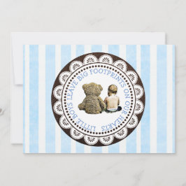 Baby en Teddy Bear Boys Baby shower Uitnodiging