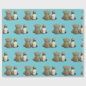 Baby en teddybeer cadeauverpakking cadeaupapier (Vlak)