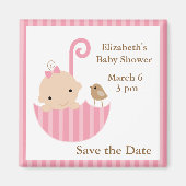 Baby en Vogel in Paraplu Magneet (Voorkant)