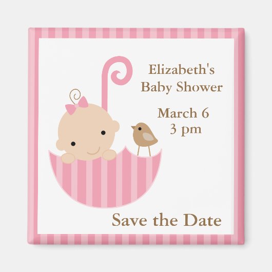 Baby en Vogel in Paraplu Magneet (Voorkant)