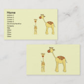 Baby en volwassen Giraffe. Visitekaartje (Voorkant / Achterkant)