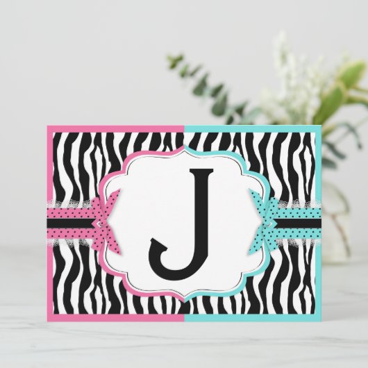 Baby- en zebraafdruk kaart (Staand voorkant)