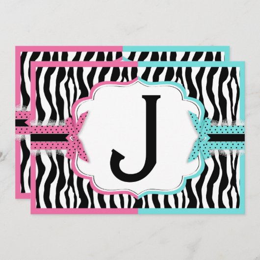 Baby- en zebraafdruk kaart (Voorkant / Achterkant)