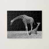 Baby en zwarte giraffen legpuzzel (Horizontaal)