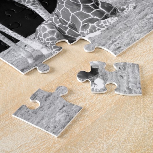 Baby en zwarte giraffen legpuzzel (Zijkant)