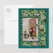 Baby engel aan de deur feestdagenkaart (Voorkant / Achterkant)