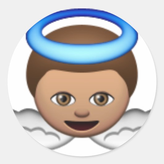 baby engel emoji Halo liefde Ronde Sticker (Voorkant)