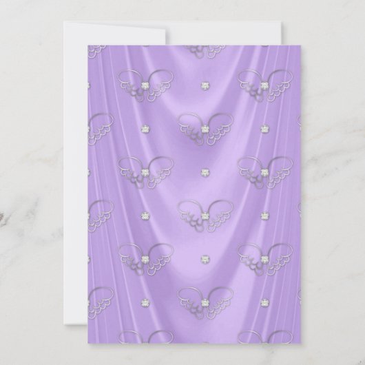 Baby Engel Lavendel Zilver Donkere Huidskleur Kaart (Achterkant)