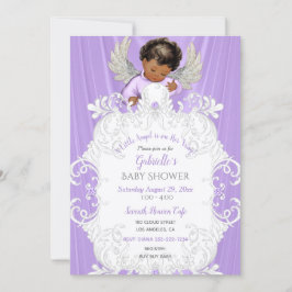 Baby Engel Lavendel Zilver Donkere Huidskleur Kaart