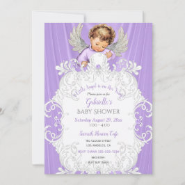 Baby Engel Lavendel Zilver Licht Huidskleur Kaart