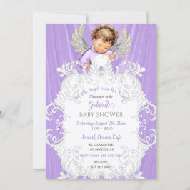 Baby Engel Lavendel Zilver Licht Huidskleur Kaart