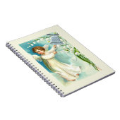 Baby-engel met blauwe bel notitieboek (Rechterzijde)
