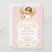 Baby Engel Roze Goud Meisje Kaart (Voorkant)
