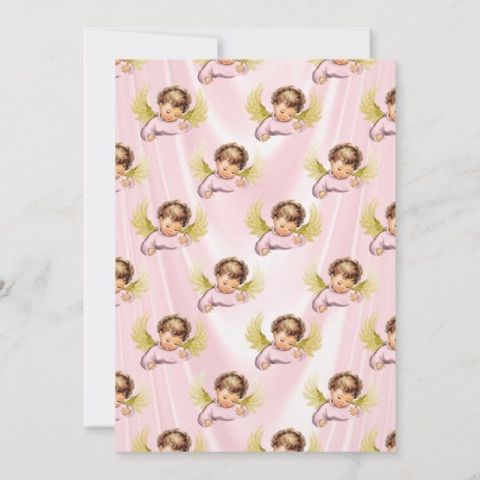 Baby Engel Roze Goud Meisje Kaart (Achterkant)