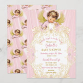 Baby Engel Roze Goud Meisje Kaart (Voorkant / Achterkant)