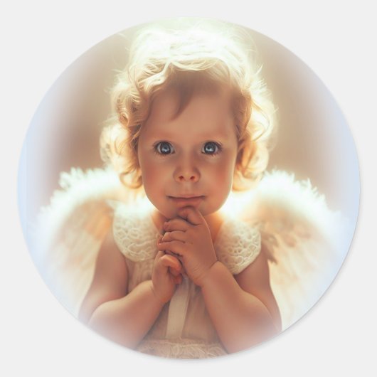 Baby-Engelen Ronde Sticker (Voorkant)