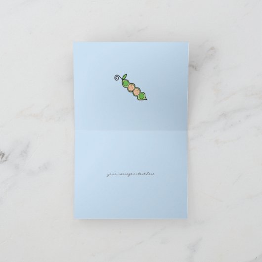 Baby erwten in twee peuterdozen Dank je wel Kaart (Binnen)