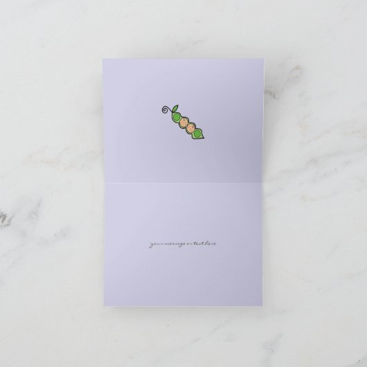 Baby erwten in twee peuterjongens en meisjes Dank  Bedankkaart (Binnen)