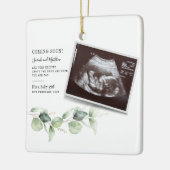 Baby Eucalyptus Botanische Zwangerschap Aankondigi Keramisch Ornament (Links)