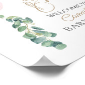 Baby Eucalyptus Pink Ballon Baby shower Poster (Hoek)