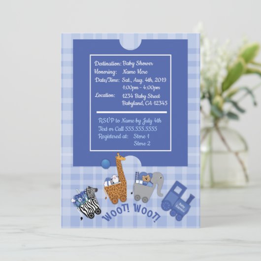 Baby Express-uitnodiging Kaart (Staand voorkant)