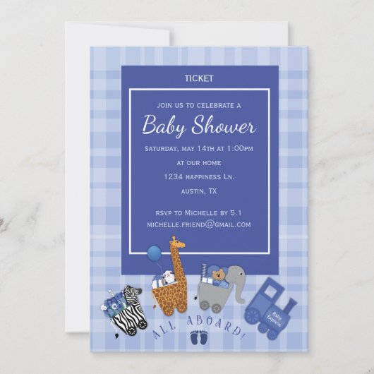 Baby Express-uitnodiging Kaart (Voorkant)