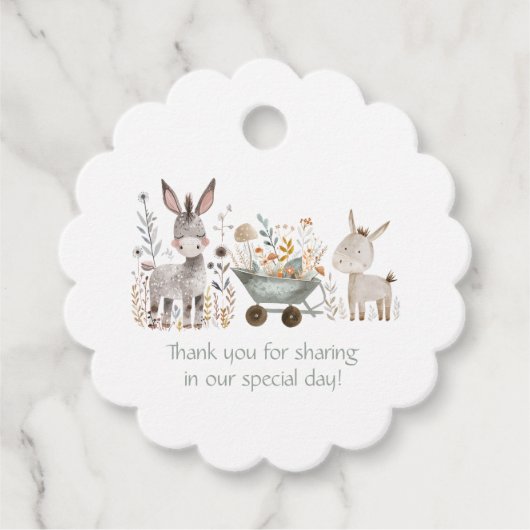 Baby Ezel Baby Borrel |  Bedankjes Labels (Voorkant)