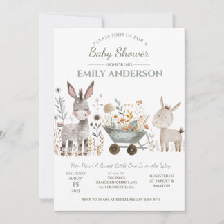 Baby Ezel Uniseks Baby Shower | Kaart