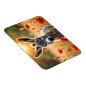 Baby ezel vreedzame natuur rode papaver veld magneet (Rechterzijde)