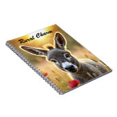 Baby ezel vreedzame natuur rode papaver veld notitieboek (Rechterzijde)