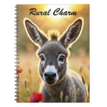 Baby ezel vreedzame natuur rode papaver veld