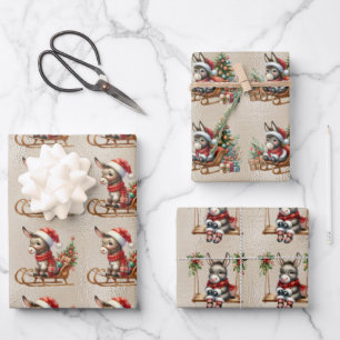 Baby Ezels Kerst Kinderen Inpakpapier Vel