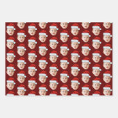 Baby Face Funny Custom Photo Kerstman Hoed Kerstmi Inpakpapier Vel (Voorkant)